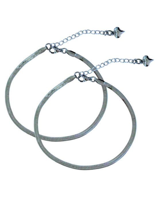 Silver Snake Anklet
