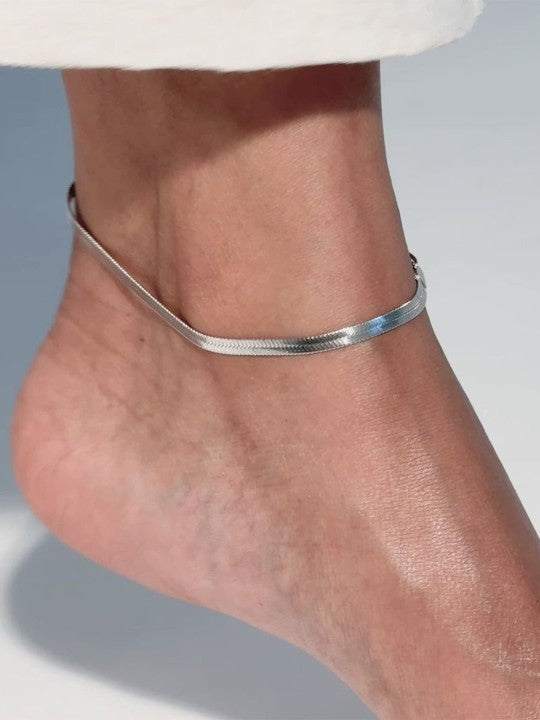 Silver Snake Anklet