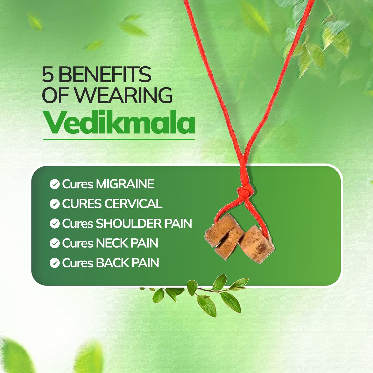 Vedik Mala Pure Herb for ( Cervical Pain , Maigrane , Neck Pain, Shoulder Pain, Back Pain  , Spondylitis )