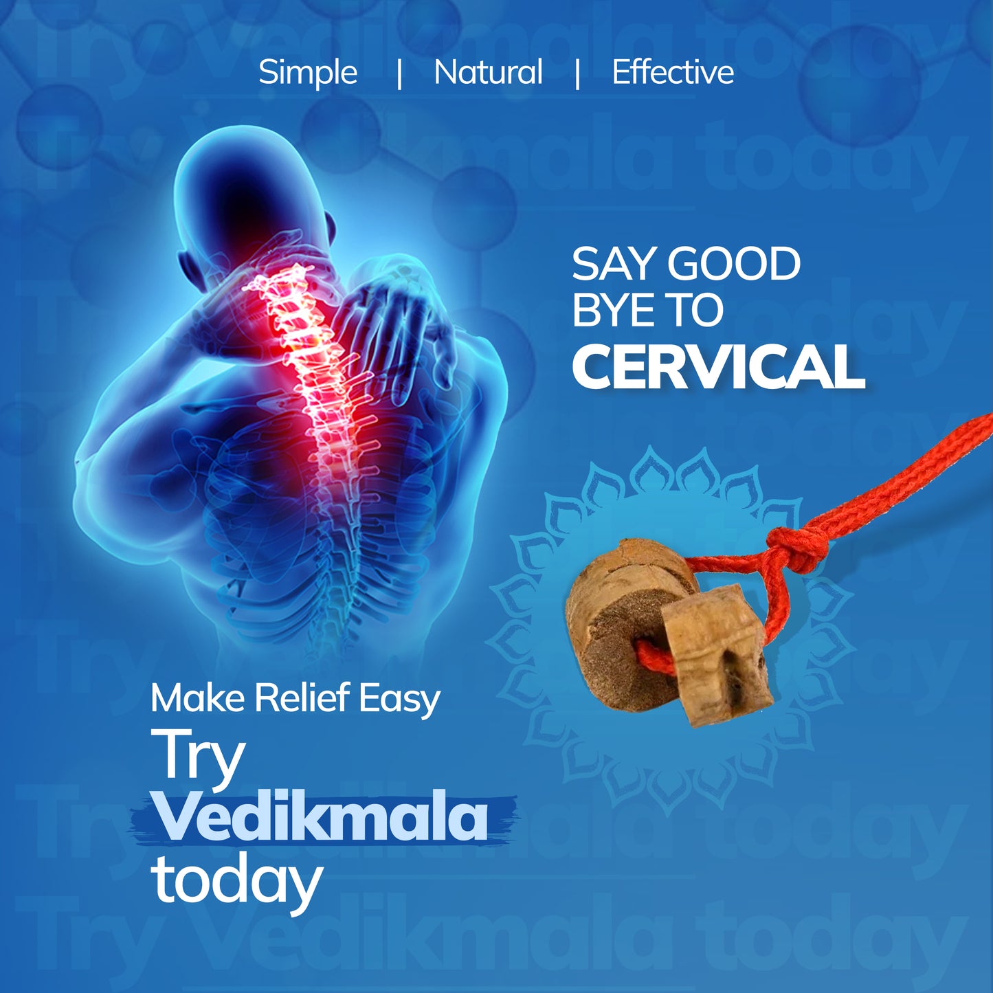 Vedik Mala Pure Herb for ( Cervical Pain , Maigrane , Neck Pain, Shoulder Pain, Back Pain  , Spondylitis )